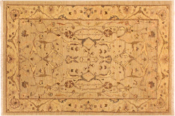 handmade Traditional Kafkaz Chobi Ziegler Lt. Tan Gold Hand Knotted RECTANGLE 100% WOOL area rug 3 x 5